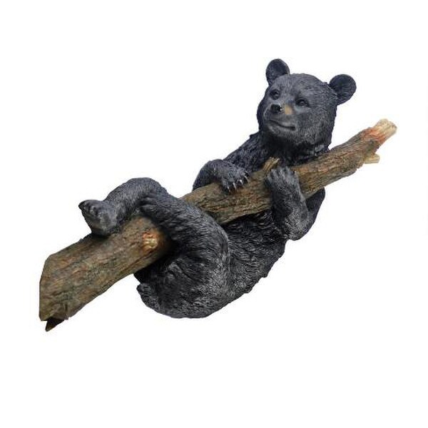 Statue Up a Tree Hanging Black Bear Cub Sculpture Branch Wildlife